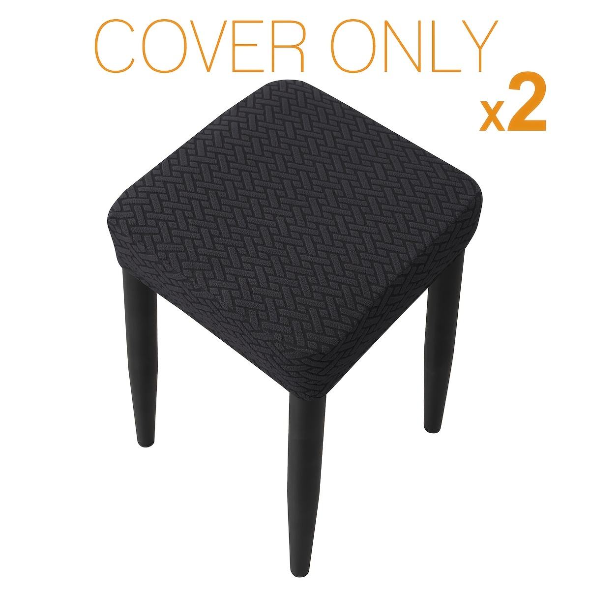 TEMU 2pcs/5pcs de Taburete Cuadrado Tipo T Jacquard, Ajuste Elástico Estirable, Lavable a Máquina, para Oficina, Muebles