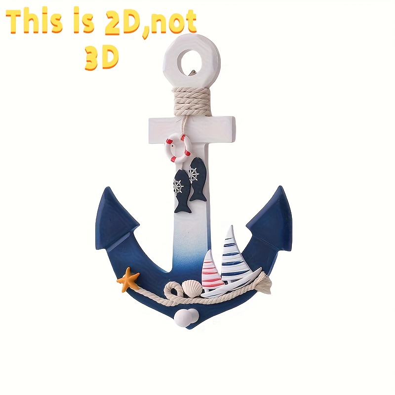 2d Flat Printing, 1pc, Wooden Nautical Style With Sailboat And Starfish Details - Perfect Maritime Theme Room Decor, Home Hanging Ornament, Wall Sculpture