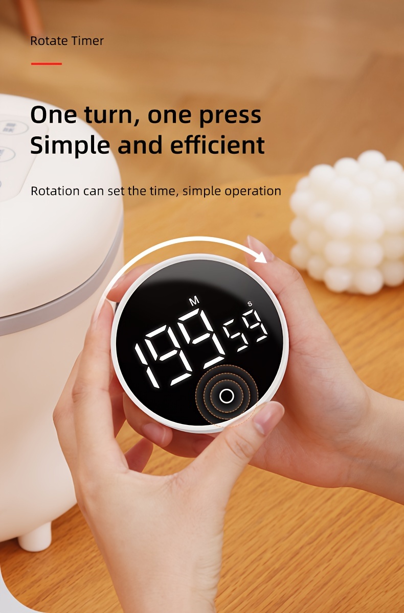 silent led kitchen timer rotating battery powered aaa     routines details 0