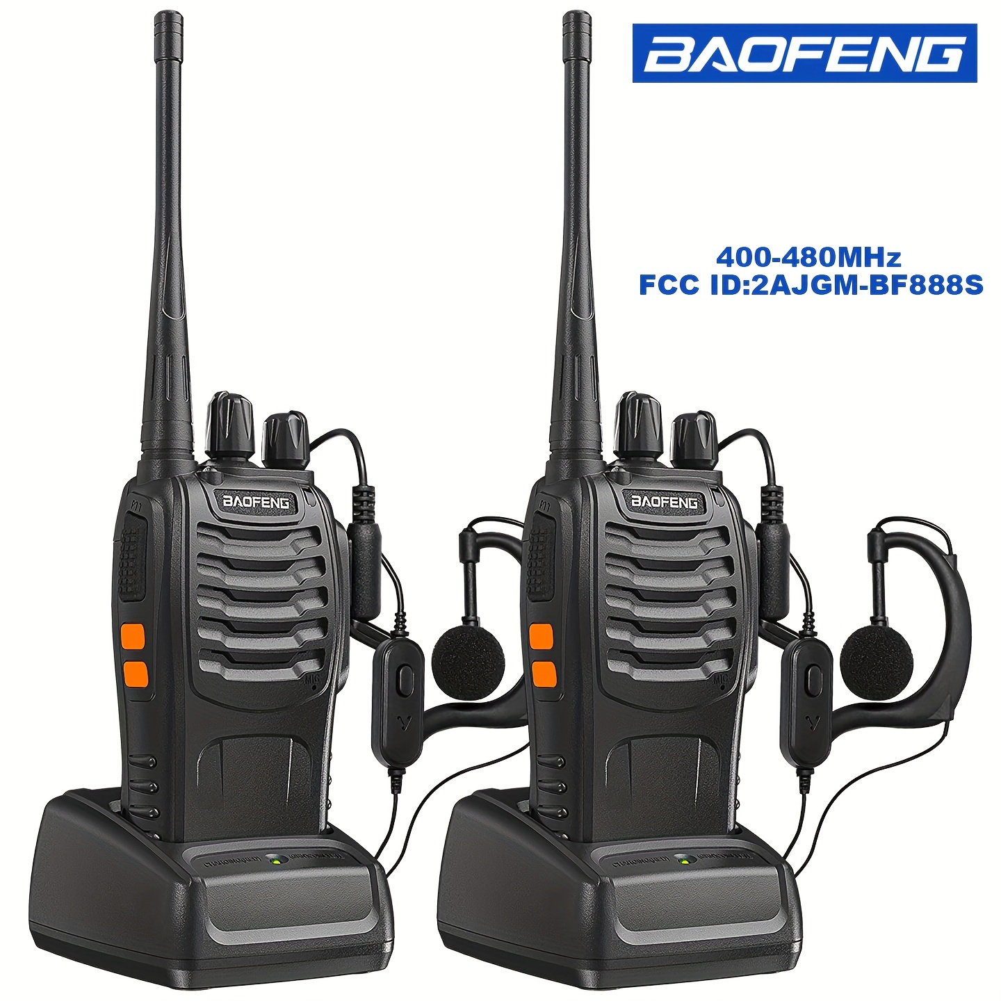 

2pcs Bf-888s Handheld 2 Way Radio - Uhf Portable Walkie Talkies For Adults, Ideal For Hiking, Biking, And Camping - Clear Communication And Long Range Connectivity