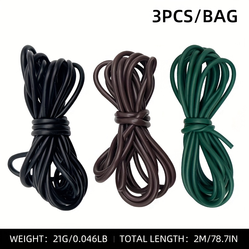 3pcs 2m Soft Rubber Carp Fishing Tubes - Anti- Rig Sleeves For Line Protection, Versatile & Durable
