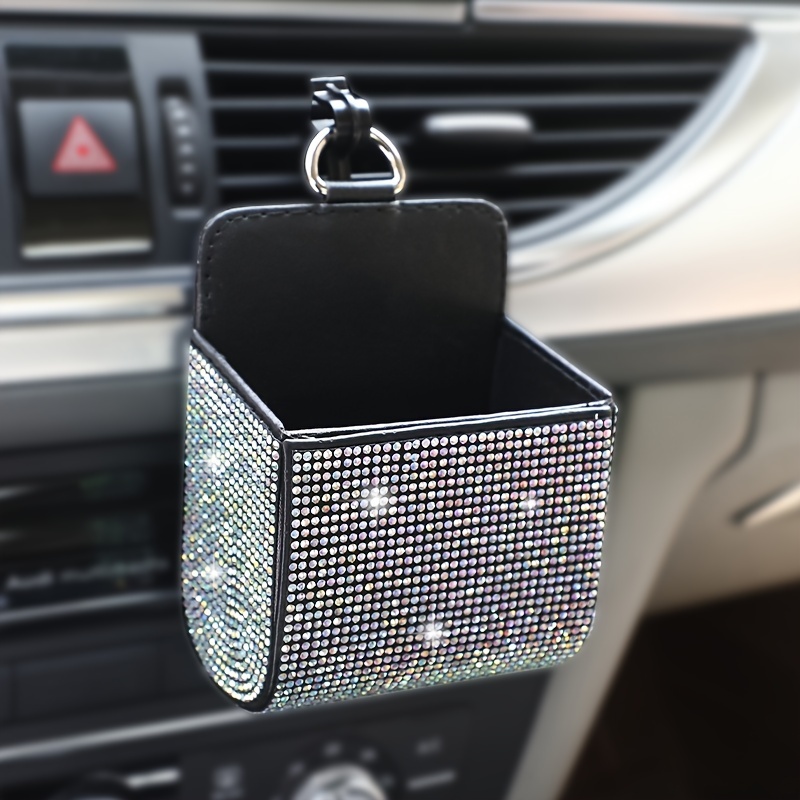 

1pc Car Air Vent Cell Phone Holder, Pouch Bag Box, Tidy Storage Coin Bag, Case Organizer With Hook, Bling Car Accessories, Storage Bag