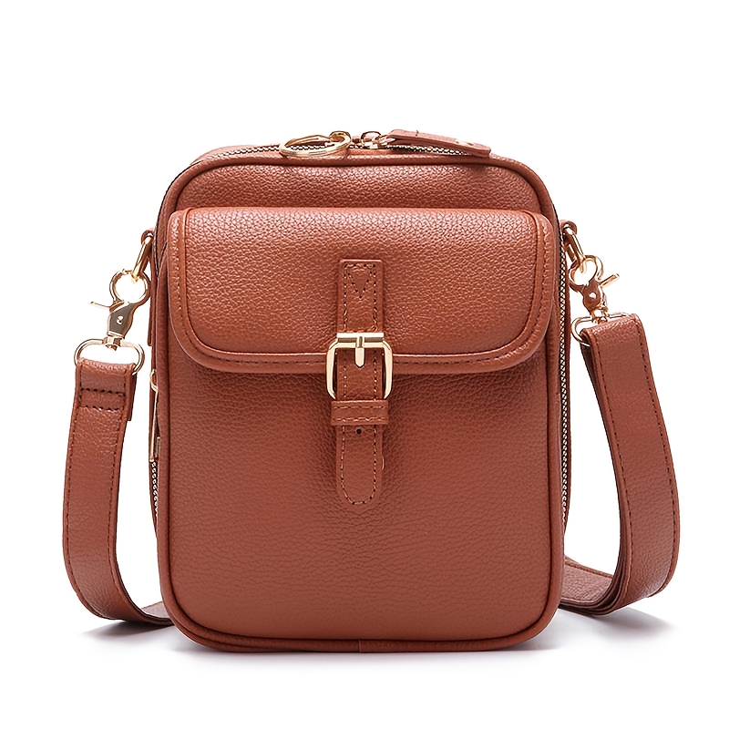 Women's Faux Leather Crossbody Bag, Multifunctional Large Capacity Purse