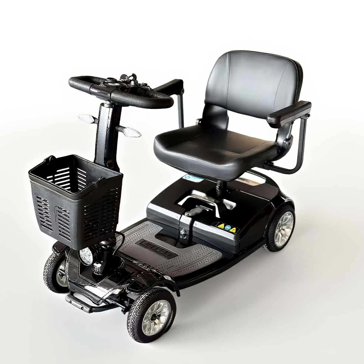 foldable four wheel mobility scooter for transporting adults and elderly electric scooter with removable battery 360 swivel seat front and back   lights tools free assemble 8 inch 9 inch solid tires electric mobility aid for senior gift Product details 11