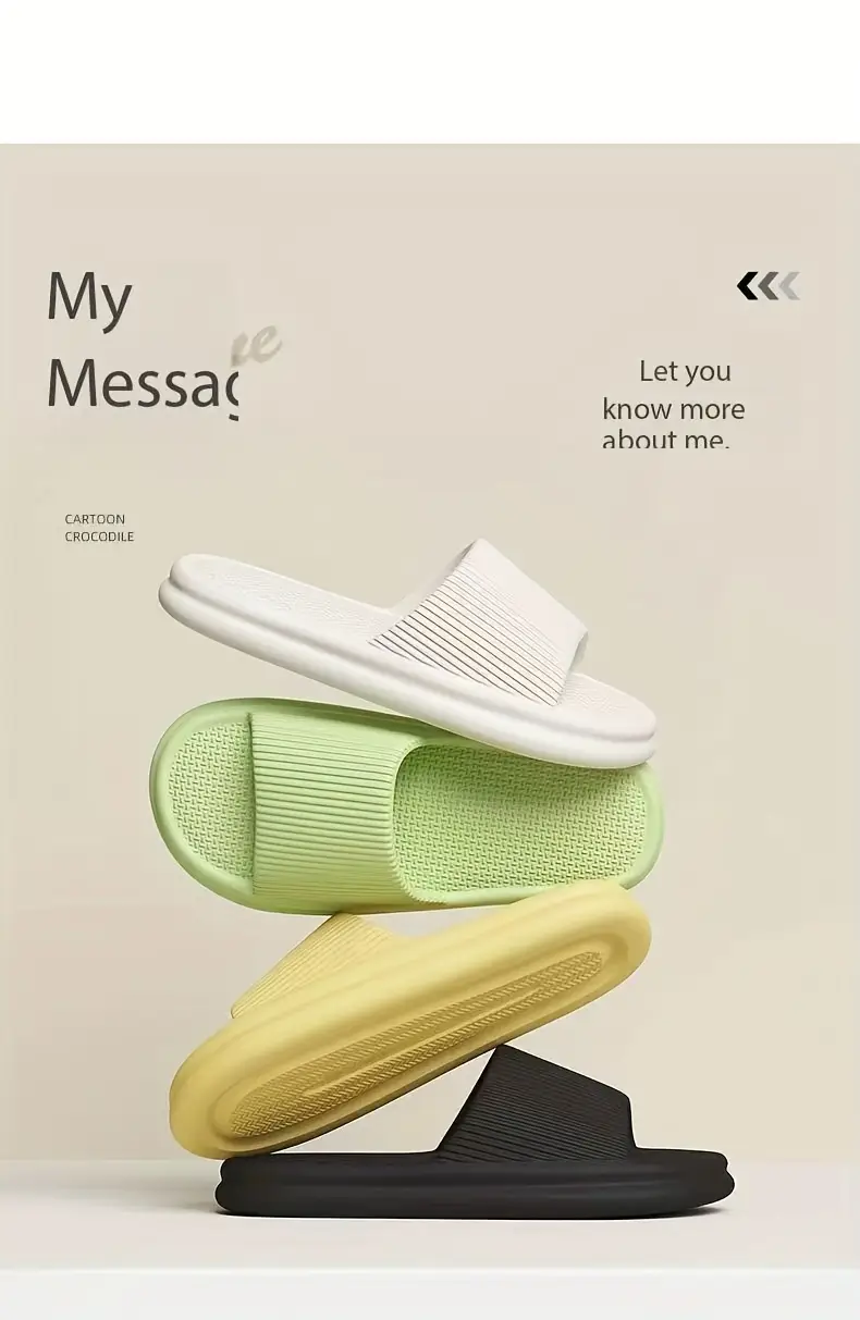 unisex summer slides soft non slip eva thick sole sandals for men and women lightweight comfortable casual beach flip flops fashionable with lighter feel comfortable footwear slipon footwear cushioned insole Product details 0