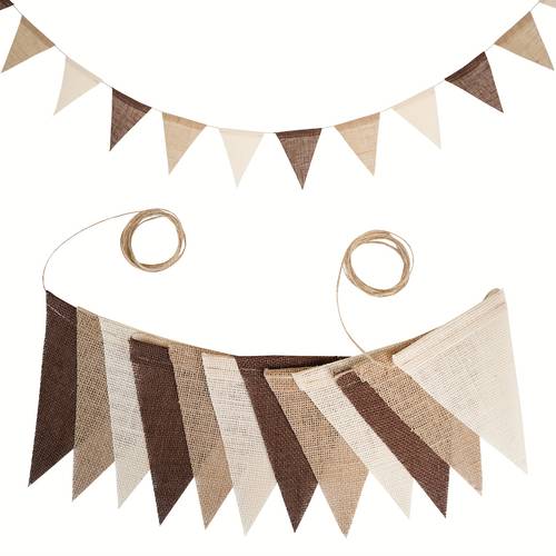12pcs gradient bunting flags wedding party supplies western wedding decoration banners birthday hanging flags