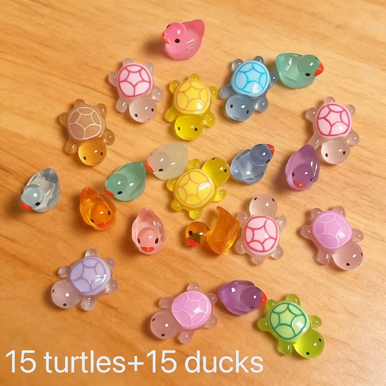 Image of 30pcs Luminous Duck, Luminous , , , Duck Toy Series, Miniature Resin Duck And Turtle, Luminous , Party Supplies For Halloween Thanksgiving Christmas Decorations Collectible Figurines