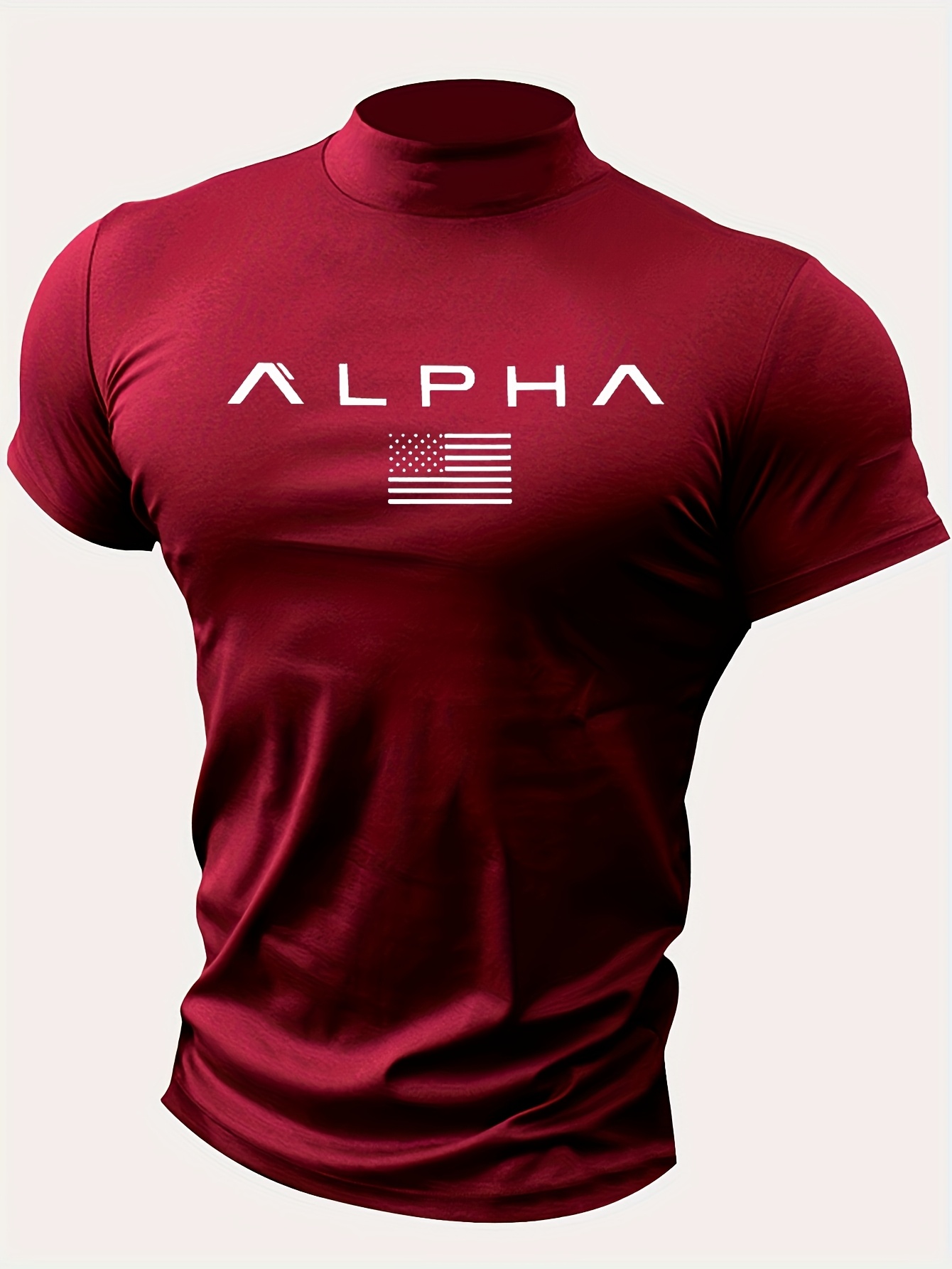mens breathable knit t shirt alpha emblem comfortable Temu Germany