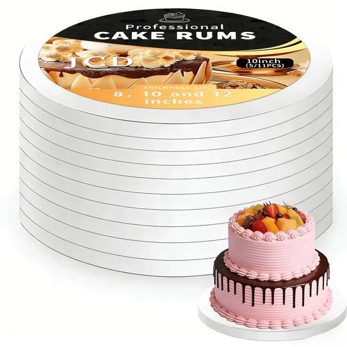 5 11pcs cake drums 8 10 12 inch round cake boards set 1 2 thick sturdy cardboard base for wedding food grade for baking decorating base para pastel white