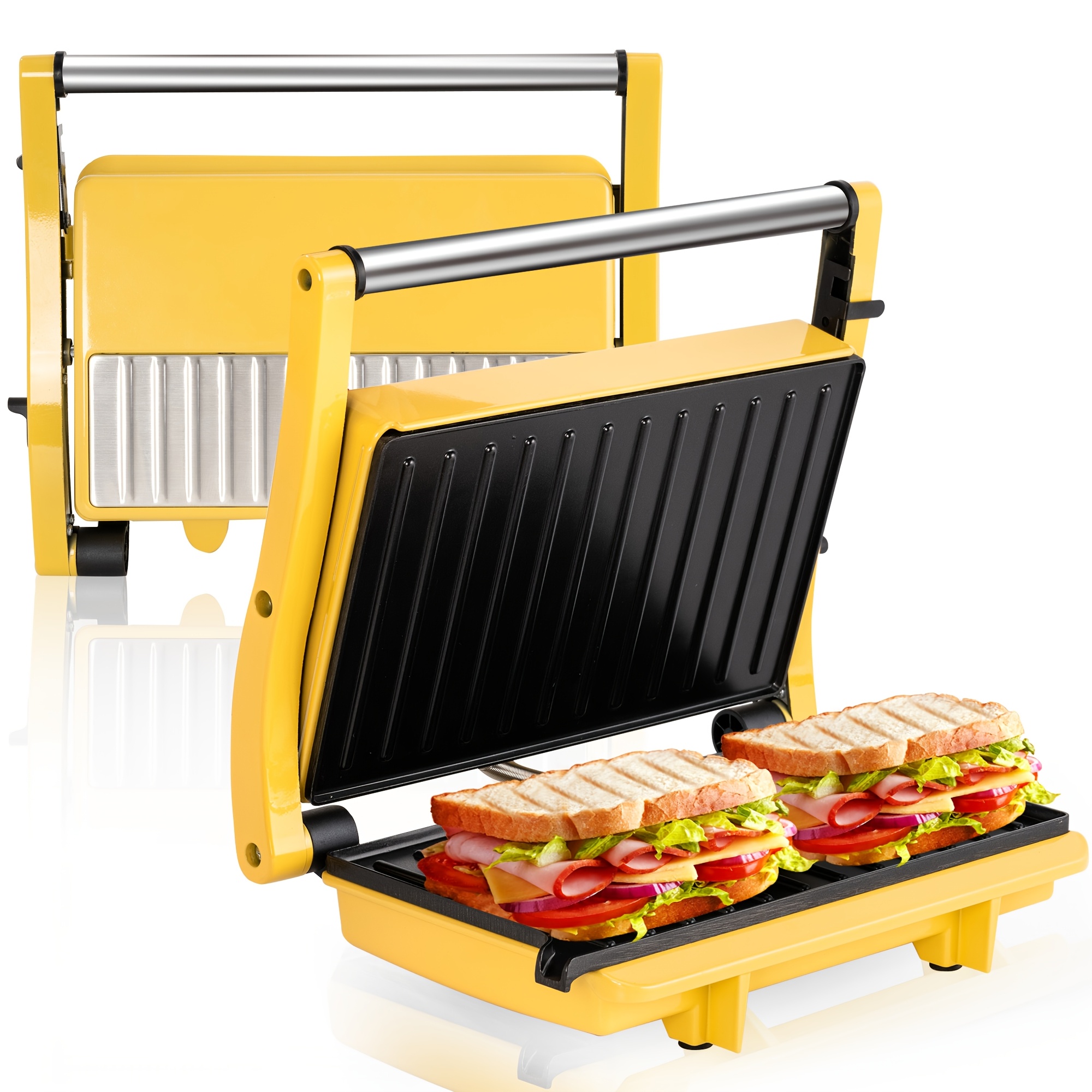 Ultimate 3-in-1 Electric Indoor Grill – Panini Press with Non-Stick Cooking Plates, Opens 180-Degree Gourmet Sandwich Maker, Floating Hinge Fits All Foods, Panini Press Grill with Grease Tray 22 3-in-1 Electric Indoor Grill - Panini Press with Non-Stick Cooking Plates, Opens 180-Degree Gourmet Sandwich Maker, Floating Hinge Fits All Foods, Panini Press Grill with Grease Tray