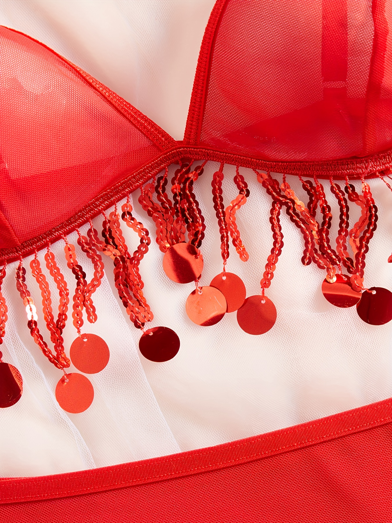lace metal chain red   lingerie set romantic wear bedroom attire   style provocative look delicate lace soft fabric clothing set matching set romantic occasions adult women Product details 3