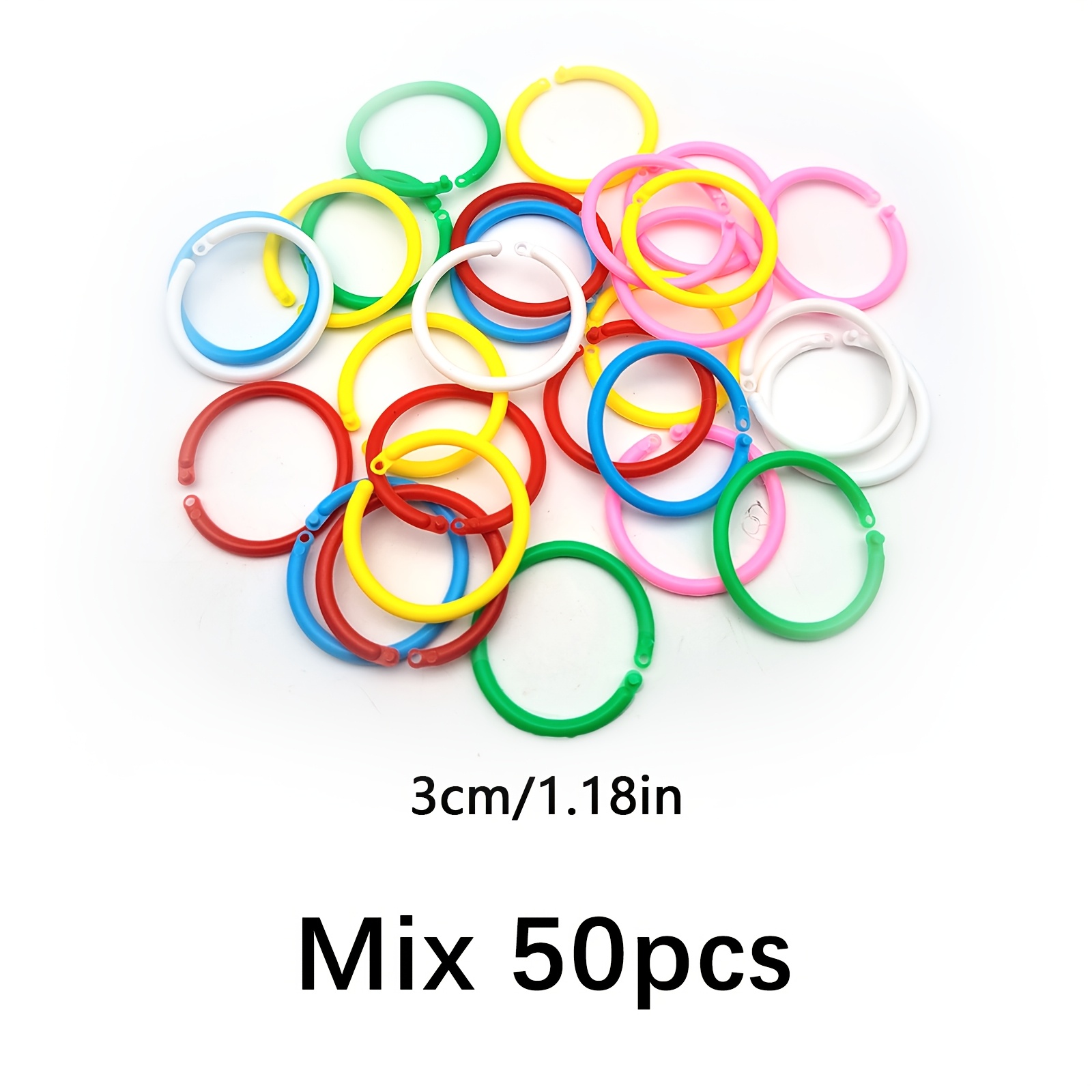 TEMU 50pcs Colorful Plastic Bird Toy Rings, Parrot Climbing Chain Links For Bird Cage, Diy Hanging Toy For Small Medium Parrots