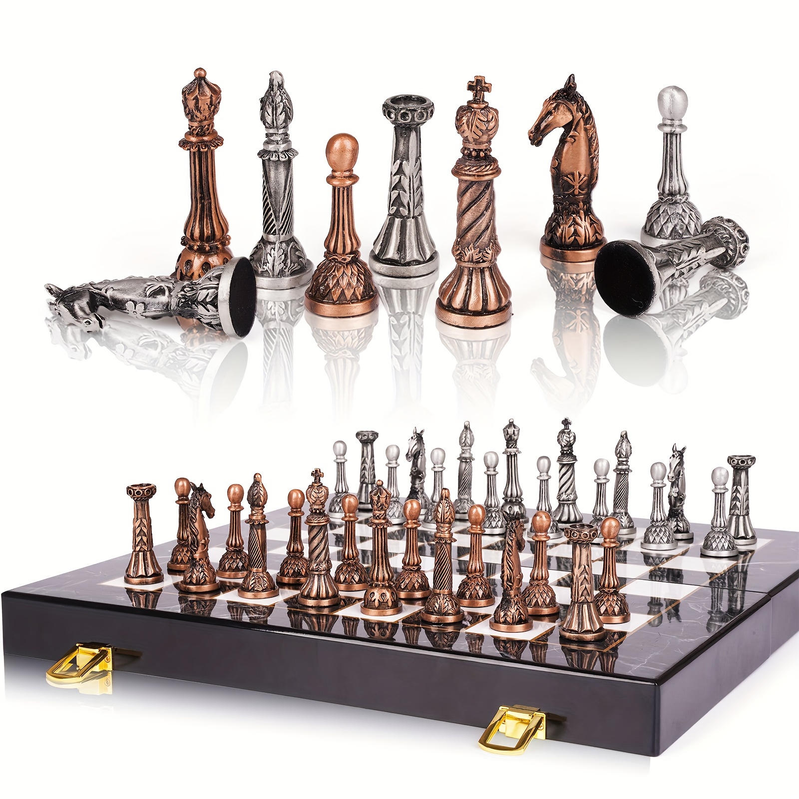 

Metal Set For Adults Set Metal Folding Chessboard And