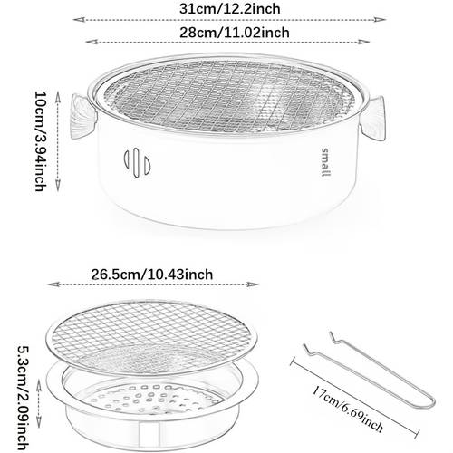 1pc stainless steel charcoal grill 2pcs bbq oil brushes portable charcoal grill for outdoor camping home roasting rack campfire tea brewing family gathering barbecue essential must have charcoal grill for holiday dinners