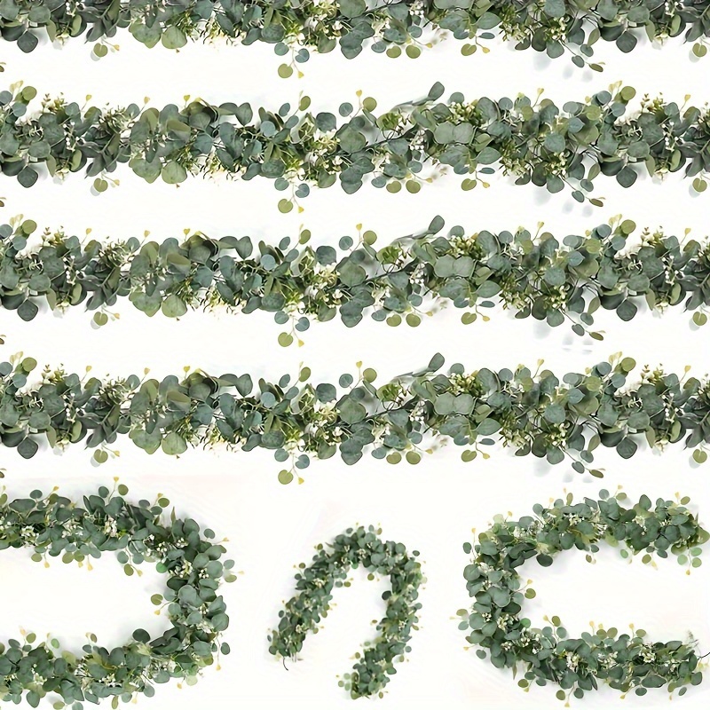

1pc/2pcs, Simulation Vine Eucalyptus Garland, Artificial Green Vine, Suitable For Birthday Party, Wedding, Easter Party, Hanging Decorations