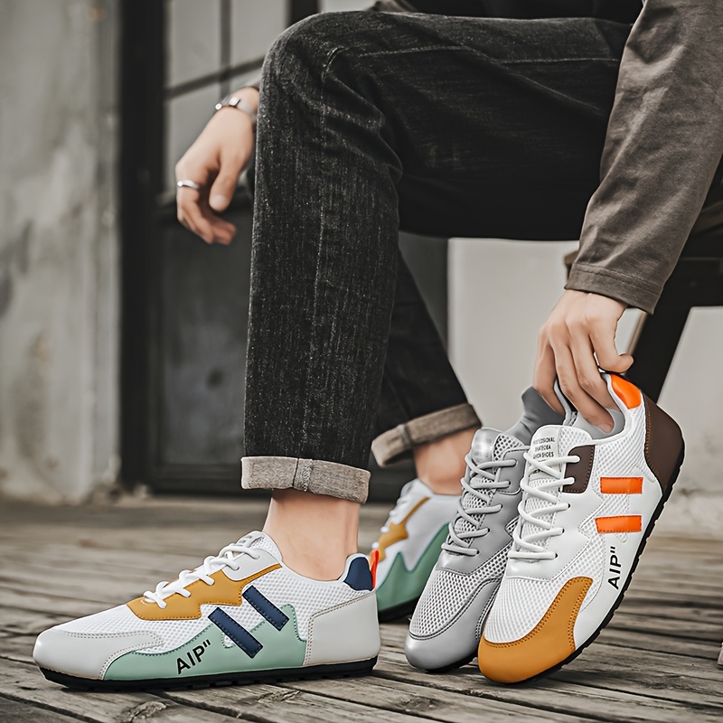 mens casual sneakers breathable low top lace up shoes with eva cushioned sole     for     leisure activities details 0