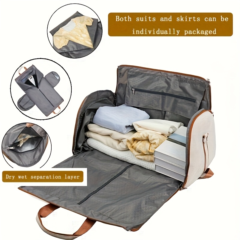 Bolso de viaje de gran capacidad con múltiples bolsillos, estilo empresarial, mochila de viaje, conjunto, bolsa de almacenamiento de ropa separada para seco y húmedo, compartimento para zapatos, doble hombro y mano, diseño para viajes de negocios de otoño e invierno, Navidad, Acción de Gracias, Halloween, ideal para la Navidad, perfecto para Acción de Gracias.