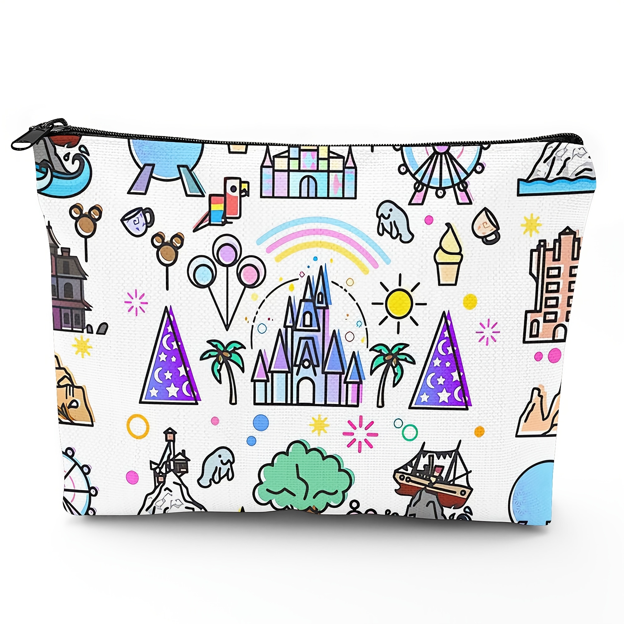 TEMU Trousse de maquillage et pochette à accessoires sur le thème de le plus joyeux - Convient pour , Hanté, de , Grande Roue - Voyage pour retouches