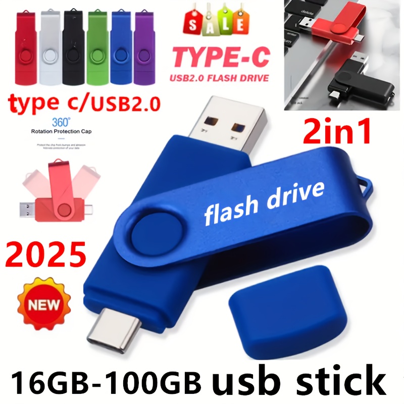 

Clé USB 100% Réelle 16GB 60GB 100GB Type C Haute Vitesse Clé USB OTG Clé USB Type-C OTG 60GB