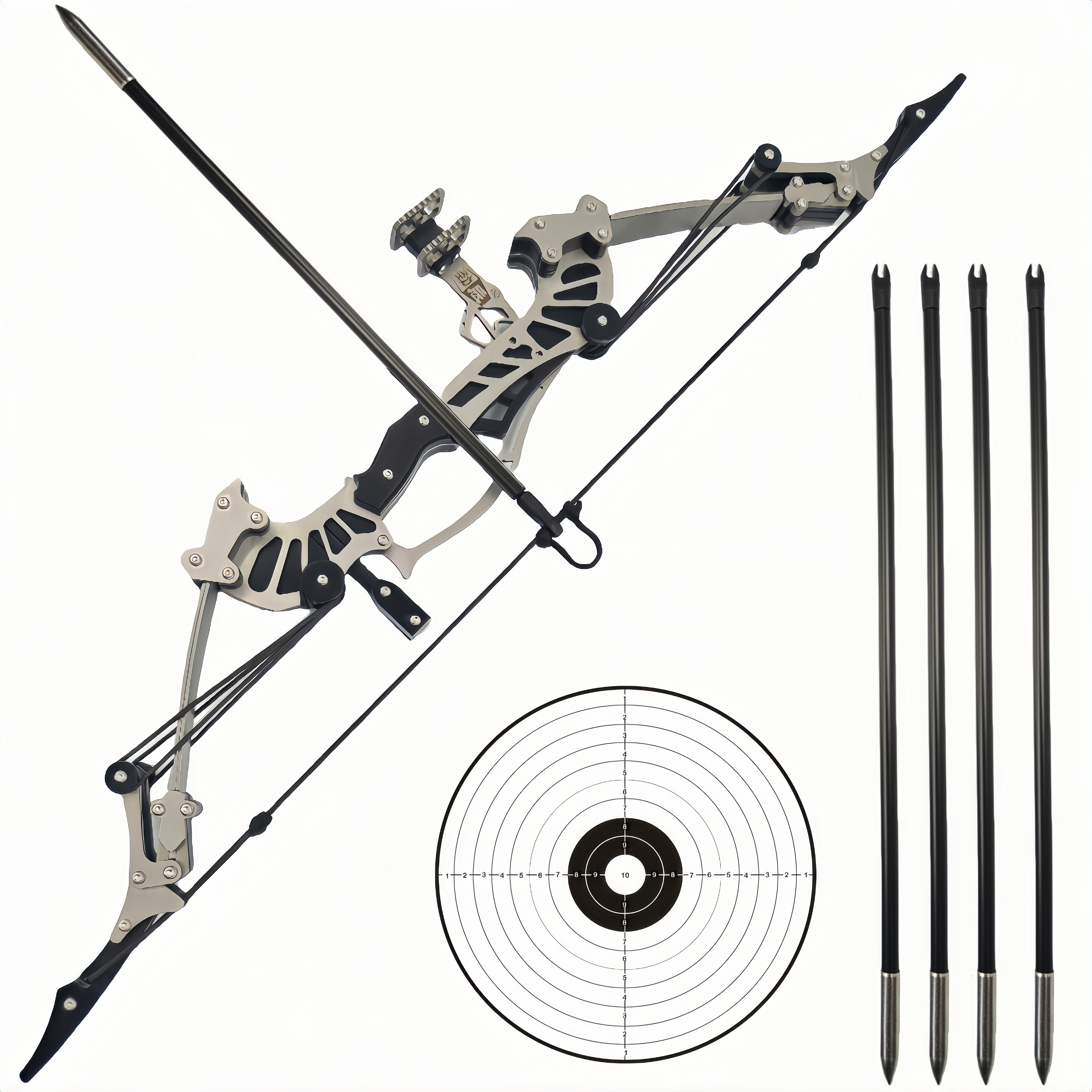 

16.5 Inch Mini Stainless Steel Archery Bow Set Action Mini Mini Right/left Hand Hunting Shooting Practice Archery Entertainment Valentine's Day Halloween