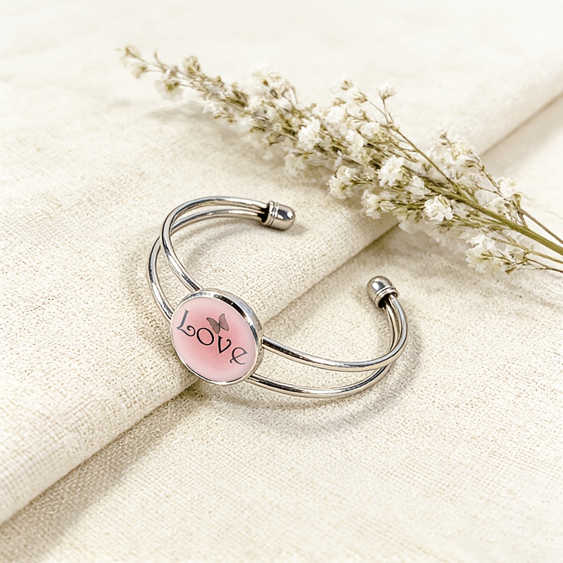 Adjustable Open Bangle with Butterfly Design