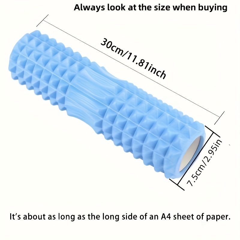 1pc eva foam massage roller for yoga pilates medium firmness manual back exercise tool mobility gym training accessory black blue purple details 9
