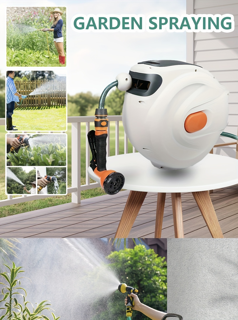 散水ホース 自動巻取り 家庭用 ガーデニング 伸縮式 多機能洗車用 壁掛け式 Amazon.co.jp: XiaZ 伸縮散水ホース 5mから15mまで3倍伸縮