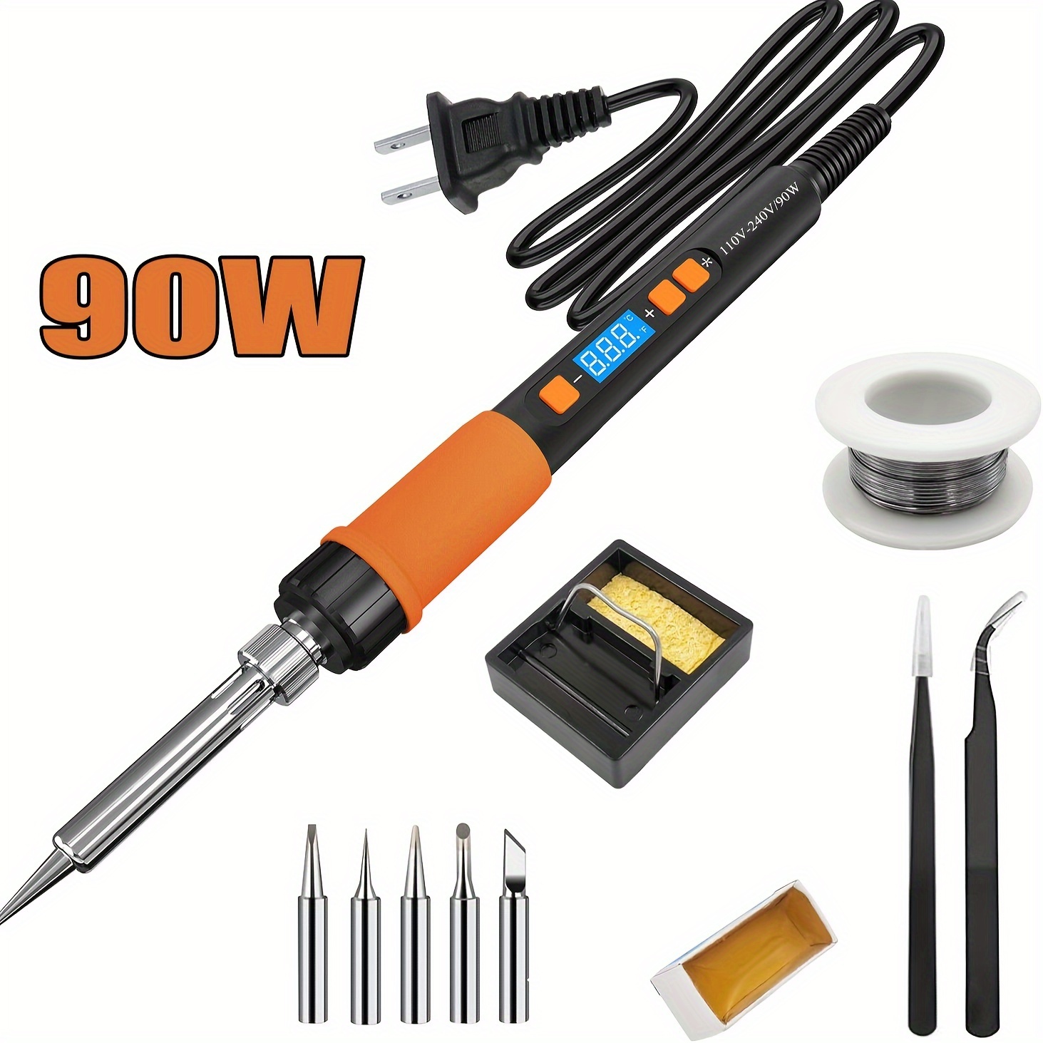 

90w Soldering Iron Kit Electric Adjustable Temperature Welding Solder Wire