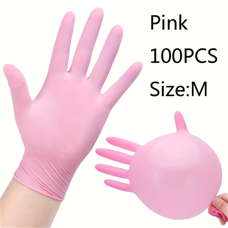 TEMU Guanti monouso in nitrile da 100 pezzi, guanti elastici e resistenti per pulizie domestiche, adatti per tatuaggi, bagno degli animali domestici