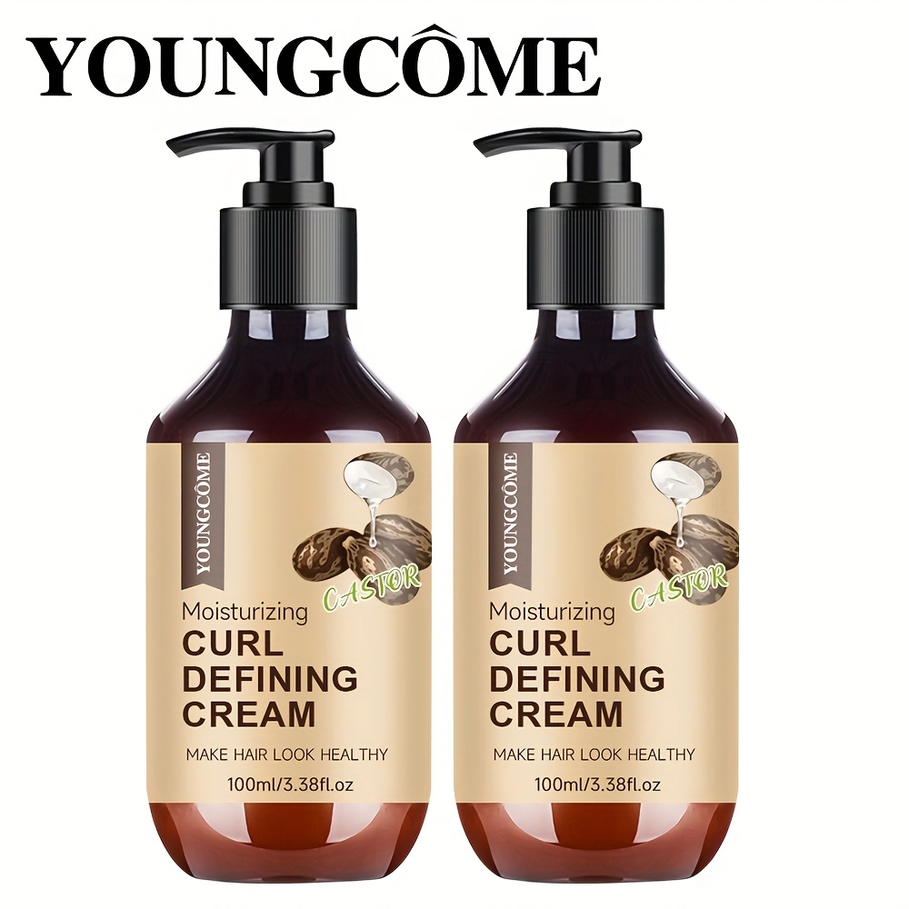 youngcome crema rizadora de ricino 2 piezas -     de   y jengibre, hidrata   y   el cabello,   que el cabello luzca más  , adecuada para todo tipo de cabellos,   para   100ml + 100ml 0