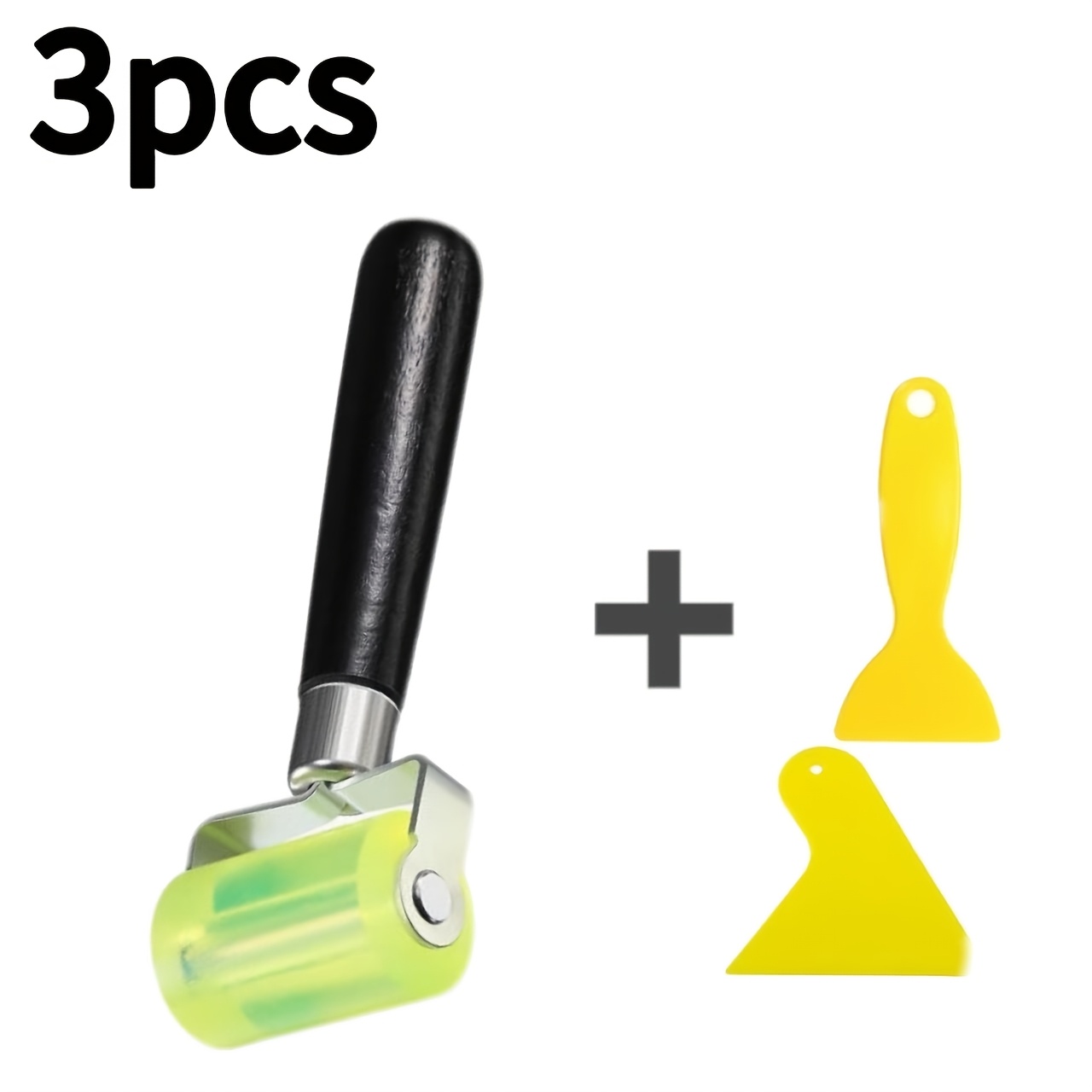 TEMU 3pcs Car Audio Soundproofing Wheel Large Soundproofing Sponge Roller Pushing Tool Anti-vibration Plate Construction Press Roller And 2pcs