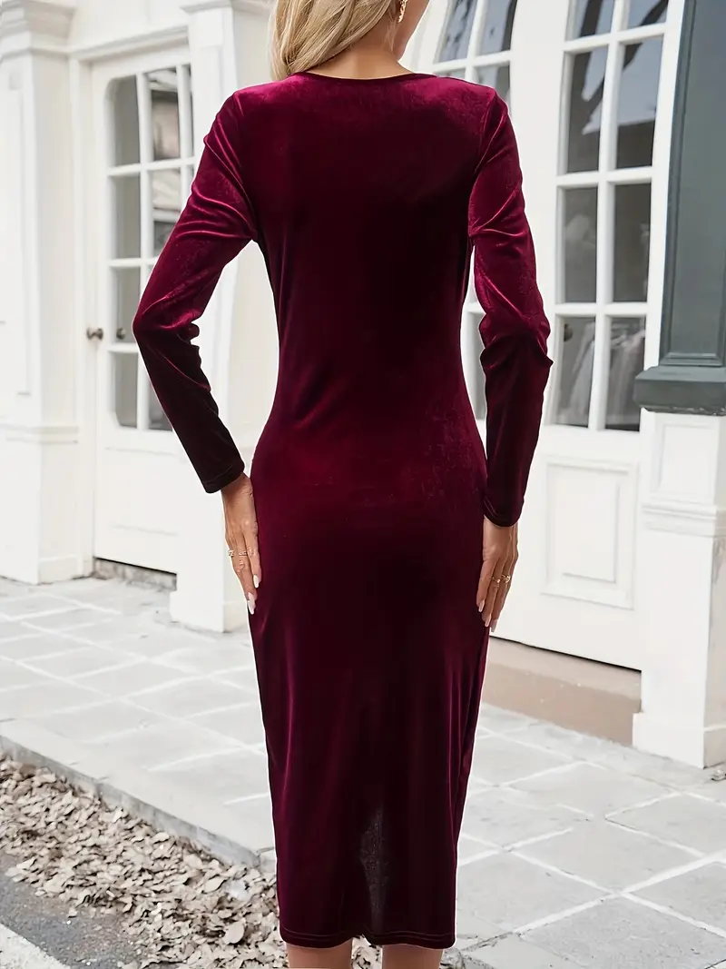 Red Velvet Dress Wine Dress Long Sleeve Wine Red Short Sleeves Beaded Velvet Long Formal Dress, Red Velvet Dress Wine Dress Long Sleeve Wine Red Short Sleeves Beaded Velvet Long Formal Dress,