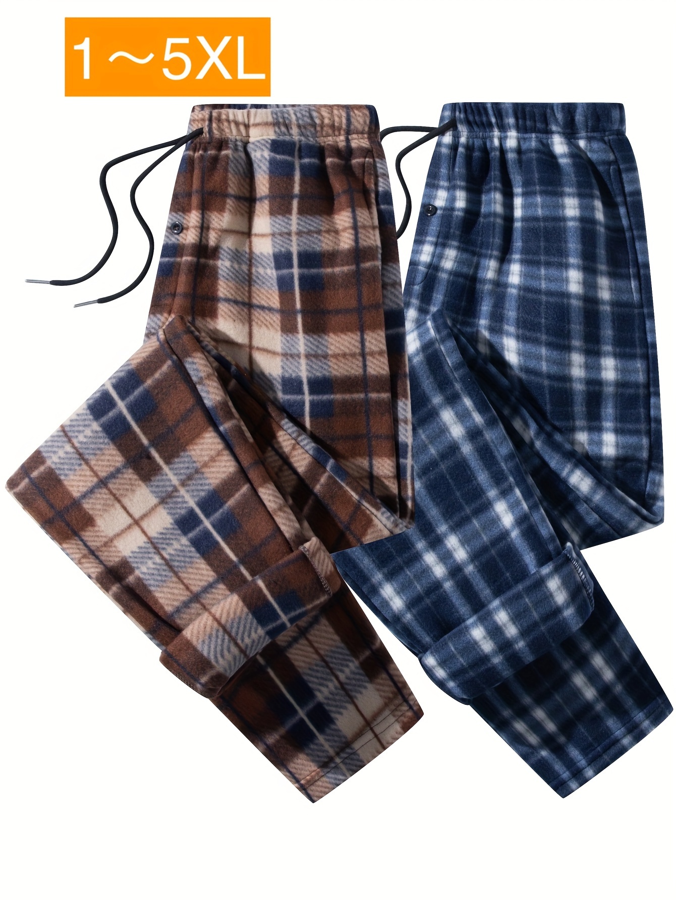 Mens big and on sale tall plaid pants