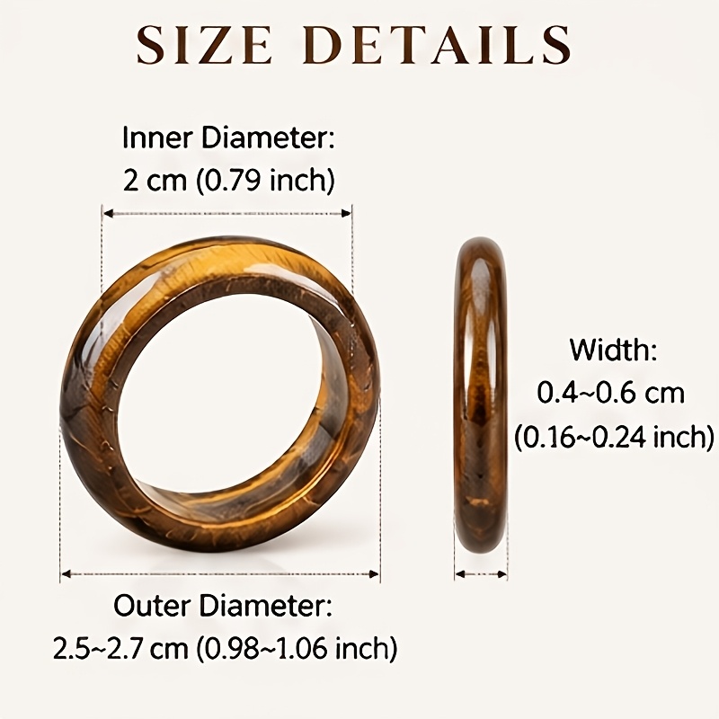 2pcs Tiger's Eye and Citrine Dual-Color Ring Set for Women
