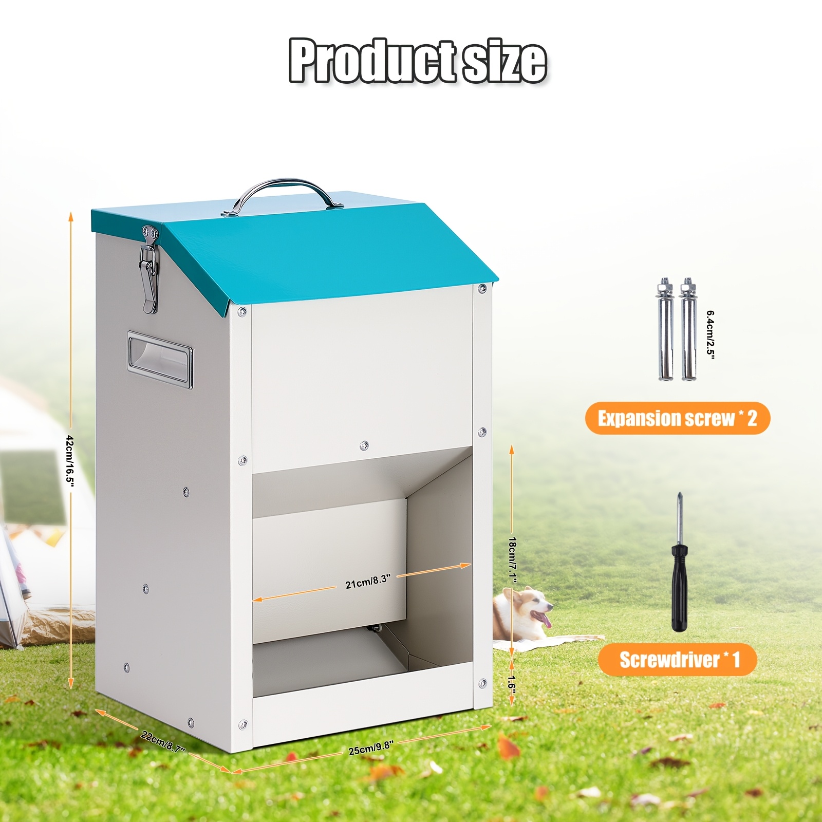 New Automatic Heavy-duty Animal Pet Feeder Trough With Lid & Gravity - Heavy-duty Poultry Feeder With Spill-proof Design, Durable Construction