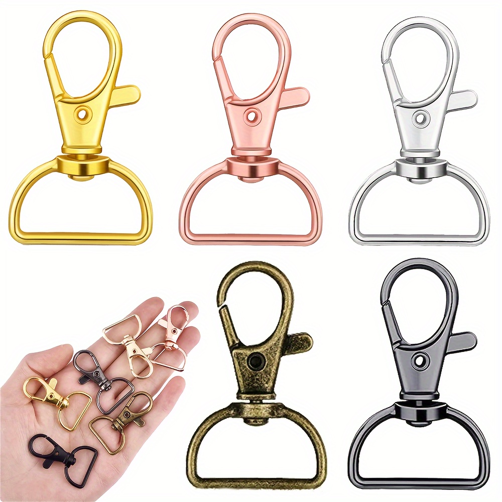 

A Set Of 20 Rotating Hook Keychain Clips With D-shaped Ring Clips, Used For Making Keychains, Making Wallets, And Diy Crafts.