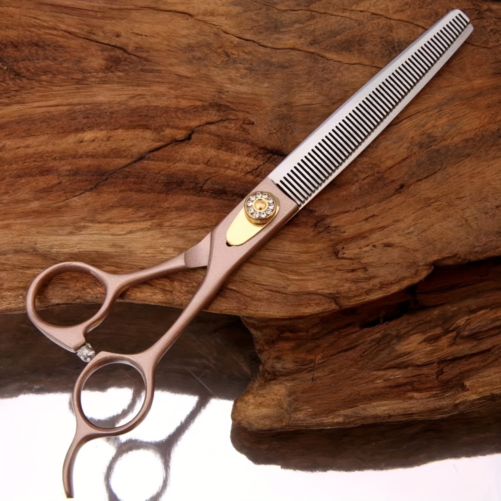 1pc 7.0 "rose Golden High Screw Dog Pet Grooming Scissors Fish Bone Scissors Teeth Scissors