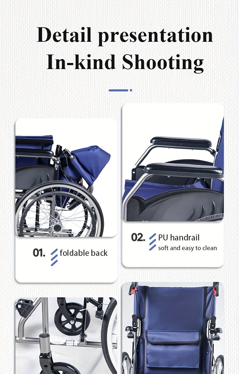only 23lbs multi function manual wheelchair with   adult wheelchair light foldable wheelchair 20 inch rear wheel foldale pedal for seniors Product details 10