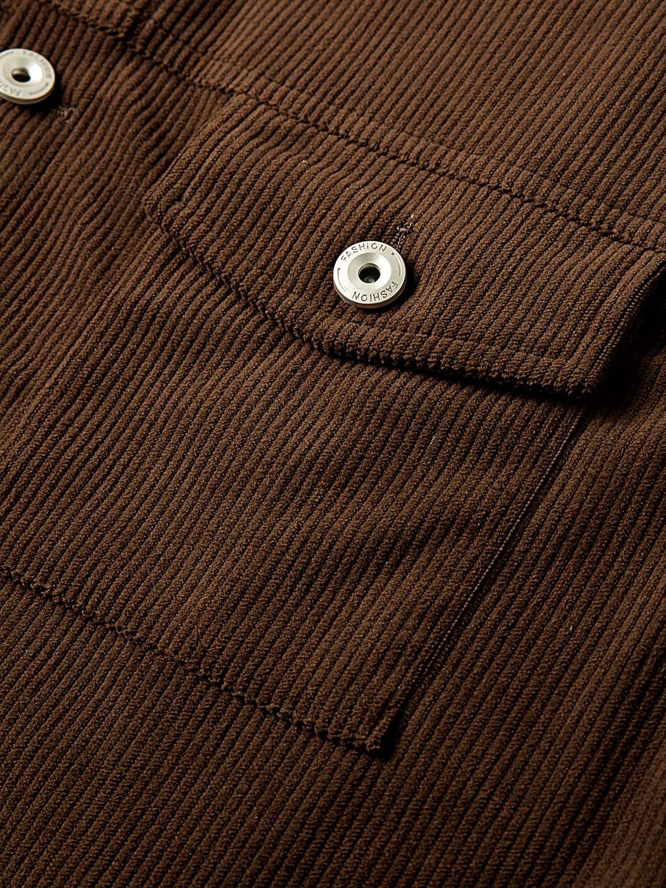 ανδρικό βιντάζ κοτλέ μπουφάν - καθημερινό πουκάμισο με μακριά μανίκια και τσέπες, ρετρό στυλ εξωτερικά ένδυμα για φθινόπωρο και χειμώνα, σχέδιο γιακάς με κουμπιά, άνετη εφαρμογή για στρώσεις ή ανεξάρτητες εμφανίσεις Στοιχεία είδους 4