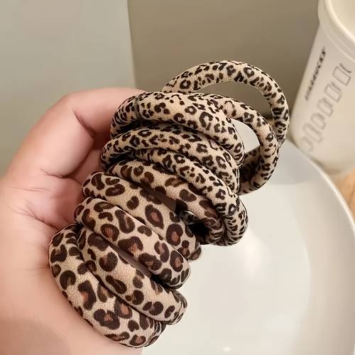 20pcs bohemian style retro leopard print hair ties simple high towel ring hair ties damage hair ties suitable for daily matching gift for girlfriend wholesale retail leopard print tie hair clips fascinator for women headband