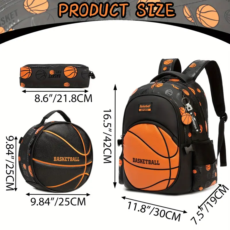 3pcs cool basketball backpack boys 16 5 inch school backpack - Temu Spain 3pcs cool basketball backpack boys 16 5 inch school backpack - Temu Spain