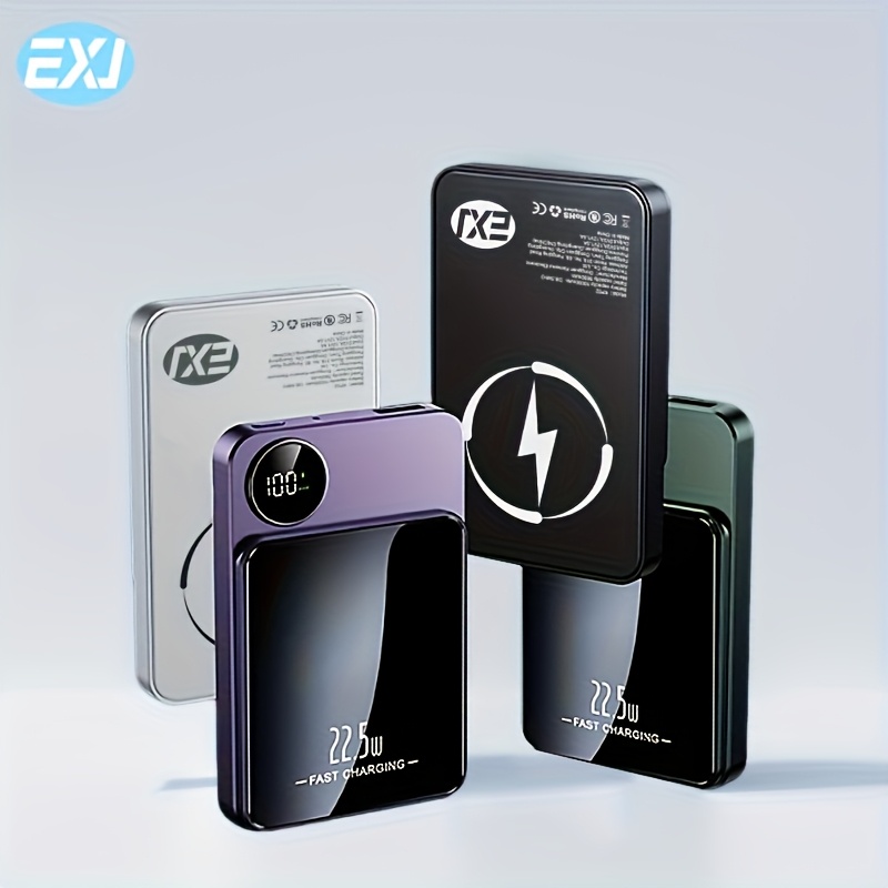WishOf.Me - EXJ 10000mAh Tragbare Powerbank - Magnetisches Ladegerät für iPhone