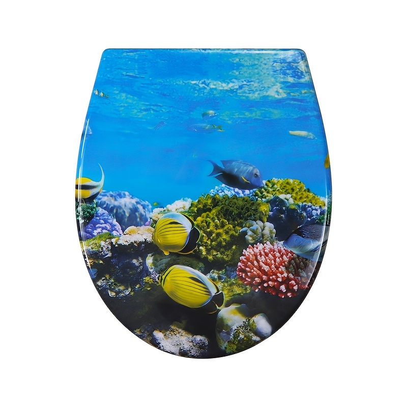Image of Toilet Seat With And Quick-release | , Weight Capacity, Ocean , Contemporary Style By Fanmitrk