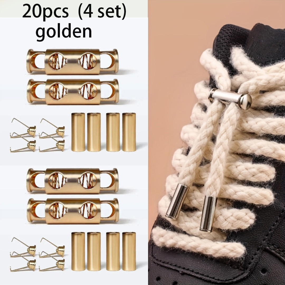 TEMU 20 Pezzi Fermacordini a Molla Senza Nodo �� Clip a Senza Installazione per Lacci, Felpe, Giacche, Pantaloni e Gestione Cavi, Clip Metalliche