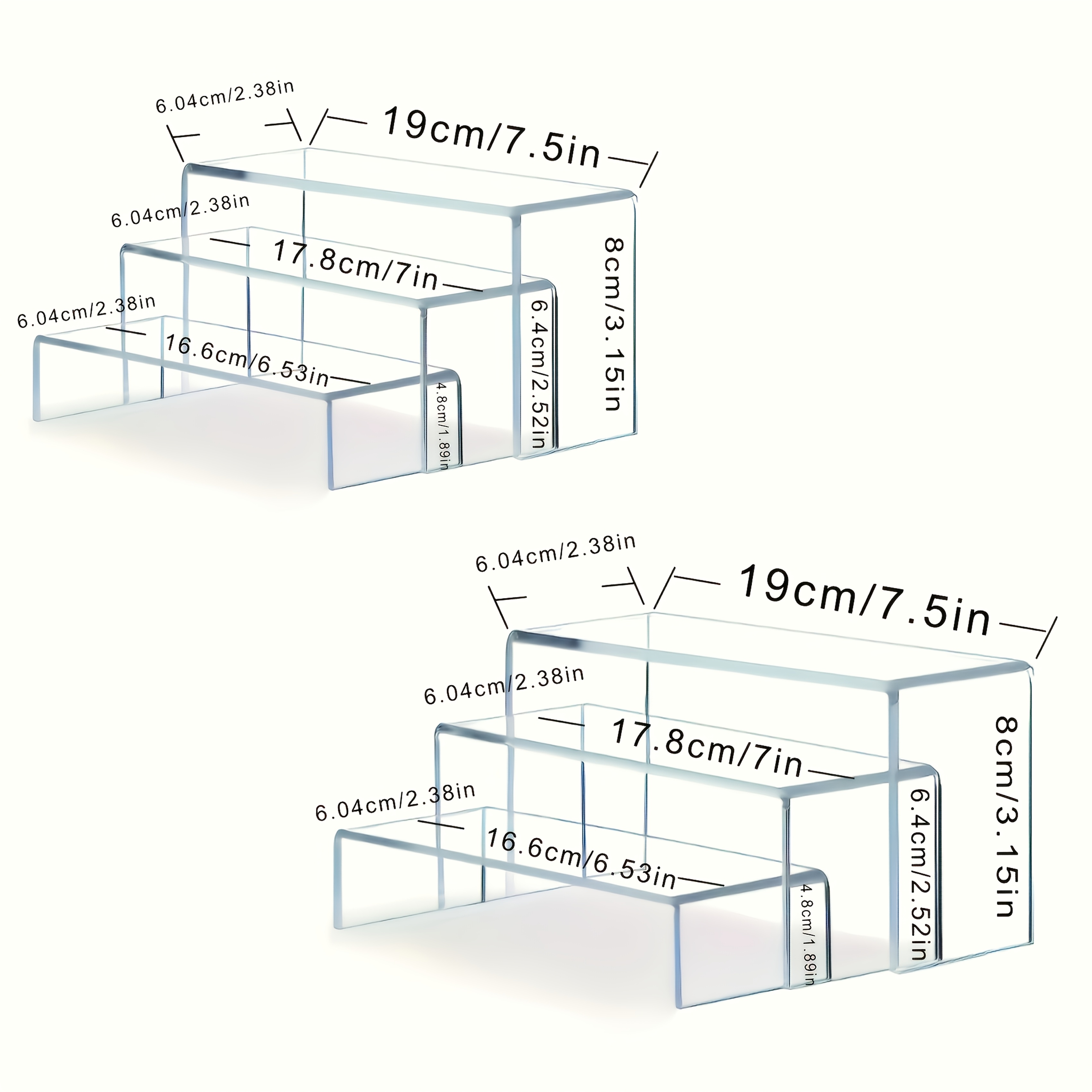 TEMU 6pcs/set Acrylic Display Rack Set - Multifunctional Upright And Organizer, Essential Display Rack For Home And Commercial Use For Figures,