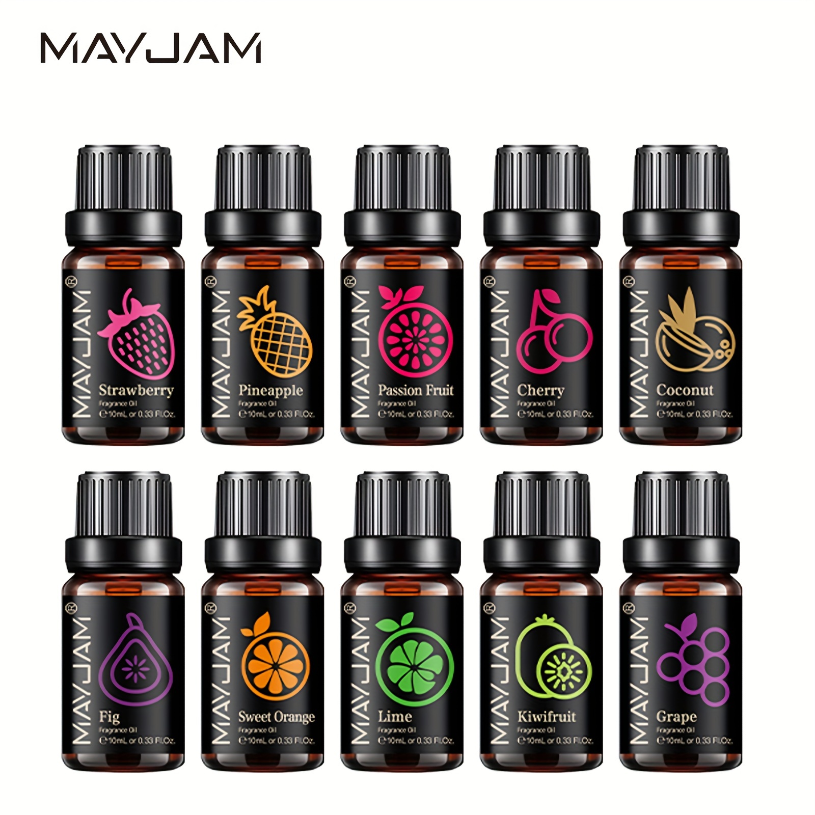 

1 Bottle Mayjam Fragrance Oil, 10ml/0.33fl.oz - Aromatherapy Essential Oil For Diffusers, Humidifiers, Candle Making & Scented Wax Melts, Multipurpose Liquid With Mood Support , Aromatherapy Diffuser