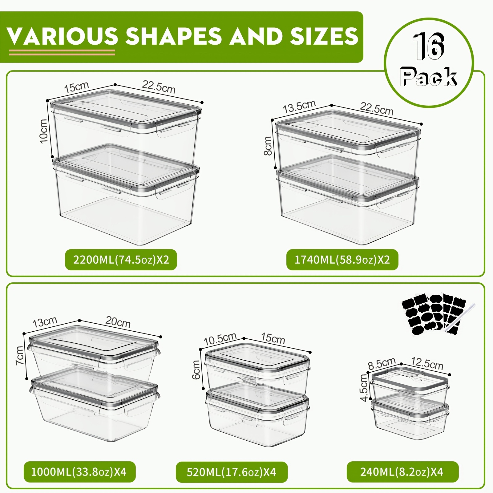 TEMU ¡ para una Cocina Familiar! Juego de Cubiertos de 16 Piezas | Tarro de Almacenamiento | Rectangular | Higiene Sellada | para Lavavajillas,
