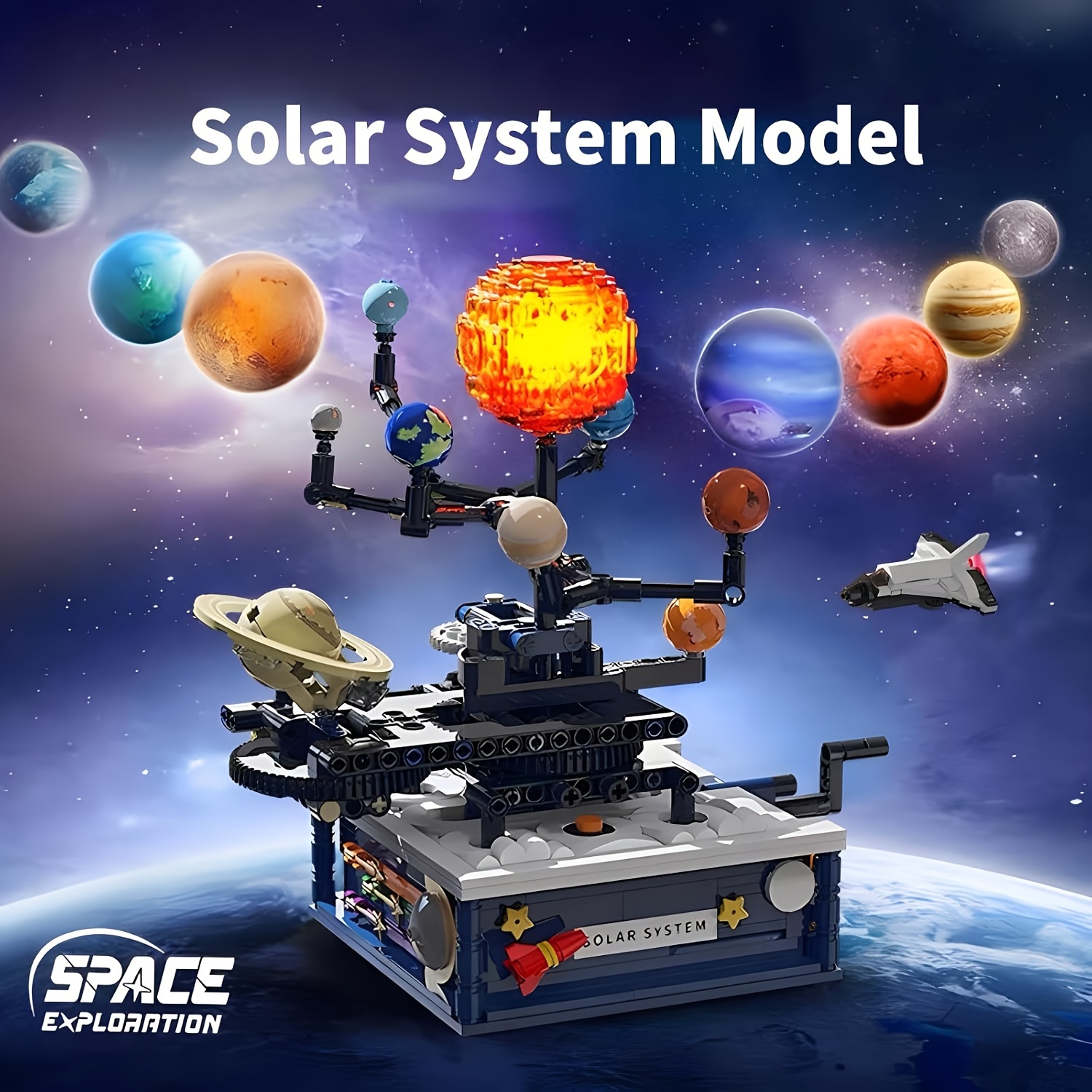 

775pcs Space Exploration Solar System Building Blocks Set, 9 With , Educational Toys For Science , Perfect Christmas Thanksgiving Day Gift For Over 8