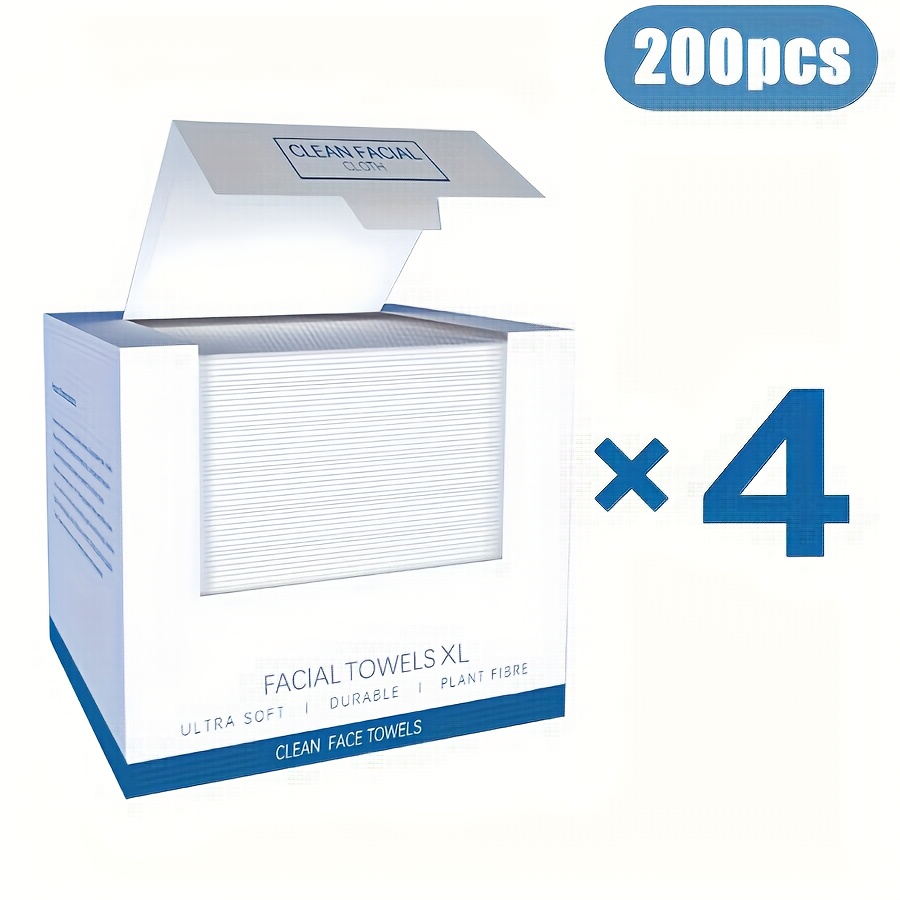 TEMU Of 10.24x11.81in Disposable Large-sized Facial Cleansing Towels In Box Packaging, Soft And Skin-friendly Reusable Towels For Skincare, Makeup Removal, And Cleaning, 50 Sheets Per Box