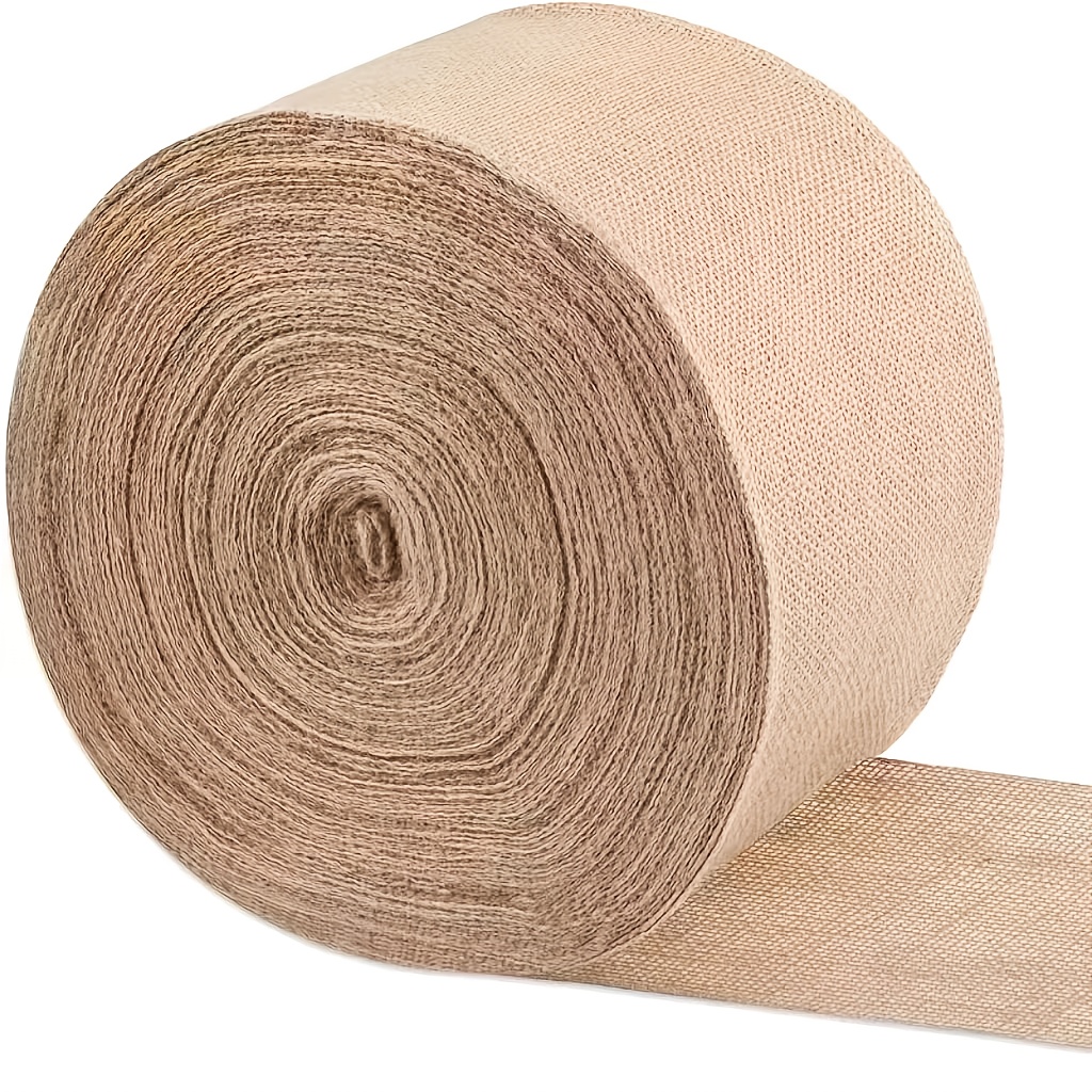 TEMU 5 meter lang, 6/8 breed juten stoffen lint - Heshan kant cadeaupapier, kerst vintage bruiloft tafelloper, beige juten stoffen rol - doe-het-zelf